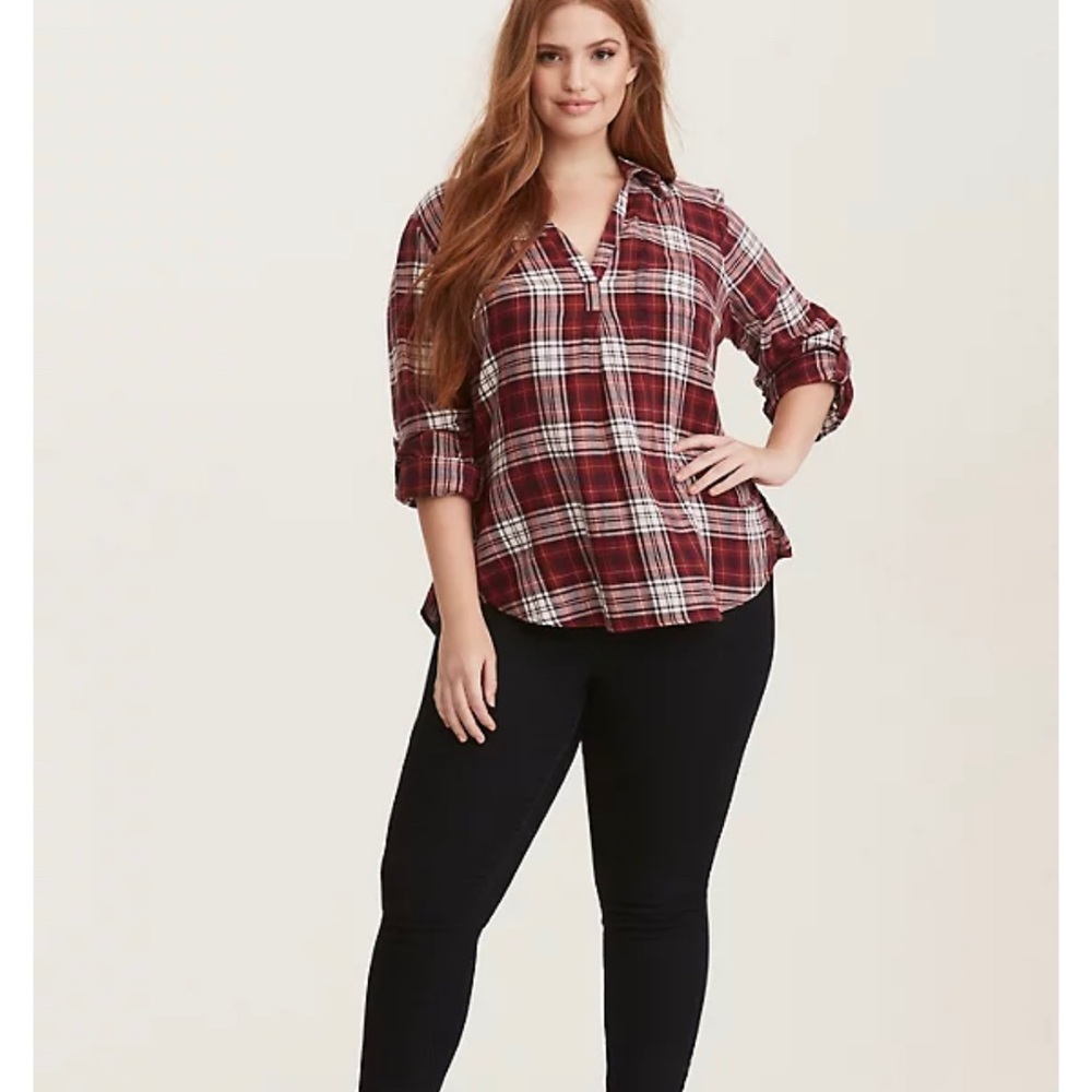 Torrid Plaid Twill Pullover Top
